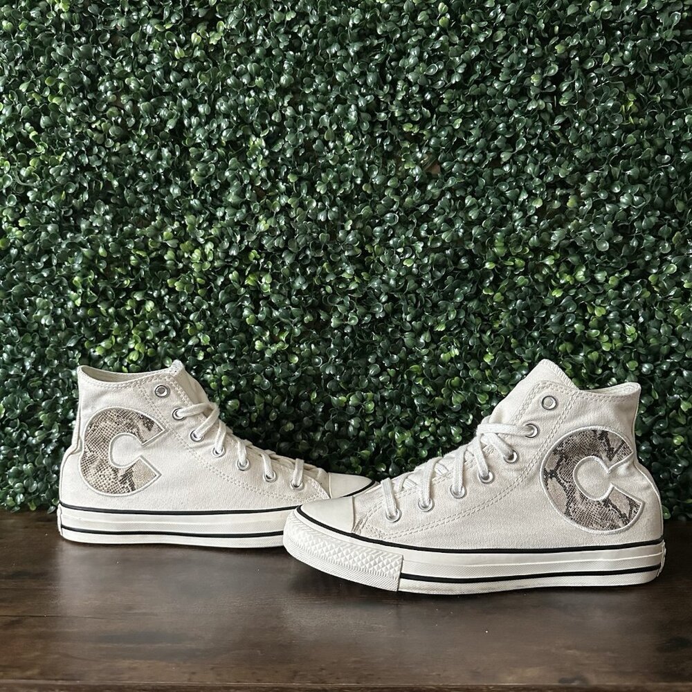 Converse All Star Canvas Hi Top Wmn Size 8 Shoes Wild Snake Logo 164674C